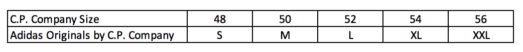 Size chart