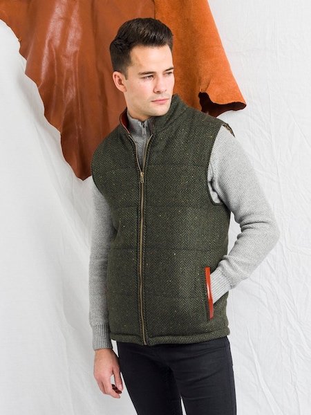 Enzovoorts Wolkenkrabber kaas Tweed and Leather Body Warmers and Gilets
