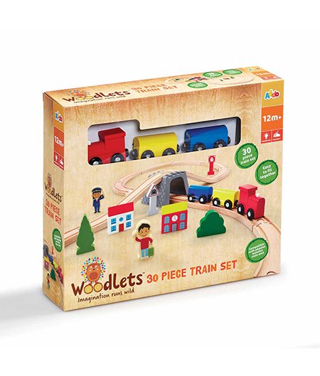 Woodlets 30 Piece Train Set
