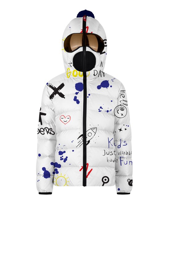 Boy's Down Jacket in Polyester with All Over Print - JK363CTTJP8