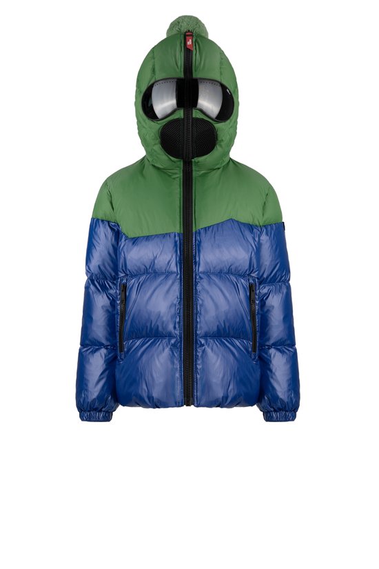 Unisex Down Jacket in Matt Nylon and Recycled Polyester with Print - JX623BTPRTJ