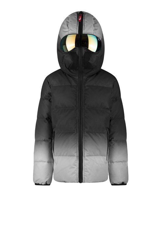 Unisex Shaded Reflective Down Jacket with AI Riders Print - JX653CTRFS