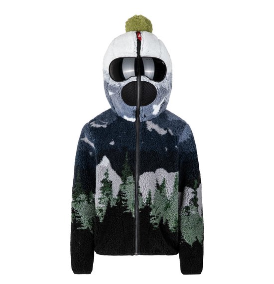 Unisex Hoodie in Sherpa with Jacquard Design
