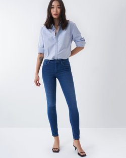 Push Up Destiny Skinny Jeans in Medium Blue - 30