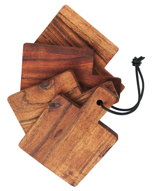 Oiled Acacia Wood Cutting Board Set