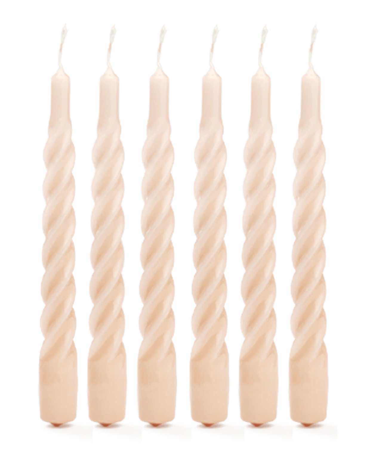 Twisted Candle in Nude - Set of Six