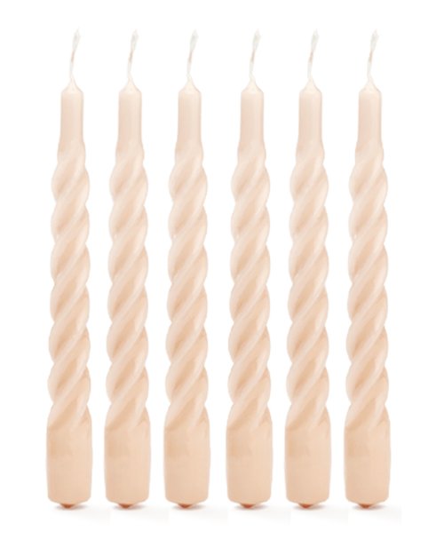 Twisted Candle in Nude - Set of Six