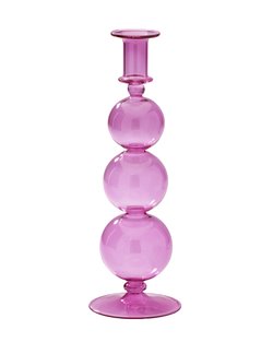 Bubble Glass Candle Holder in Lavender