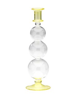 Bubble Glass Candle Holder in Yellow