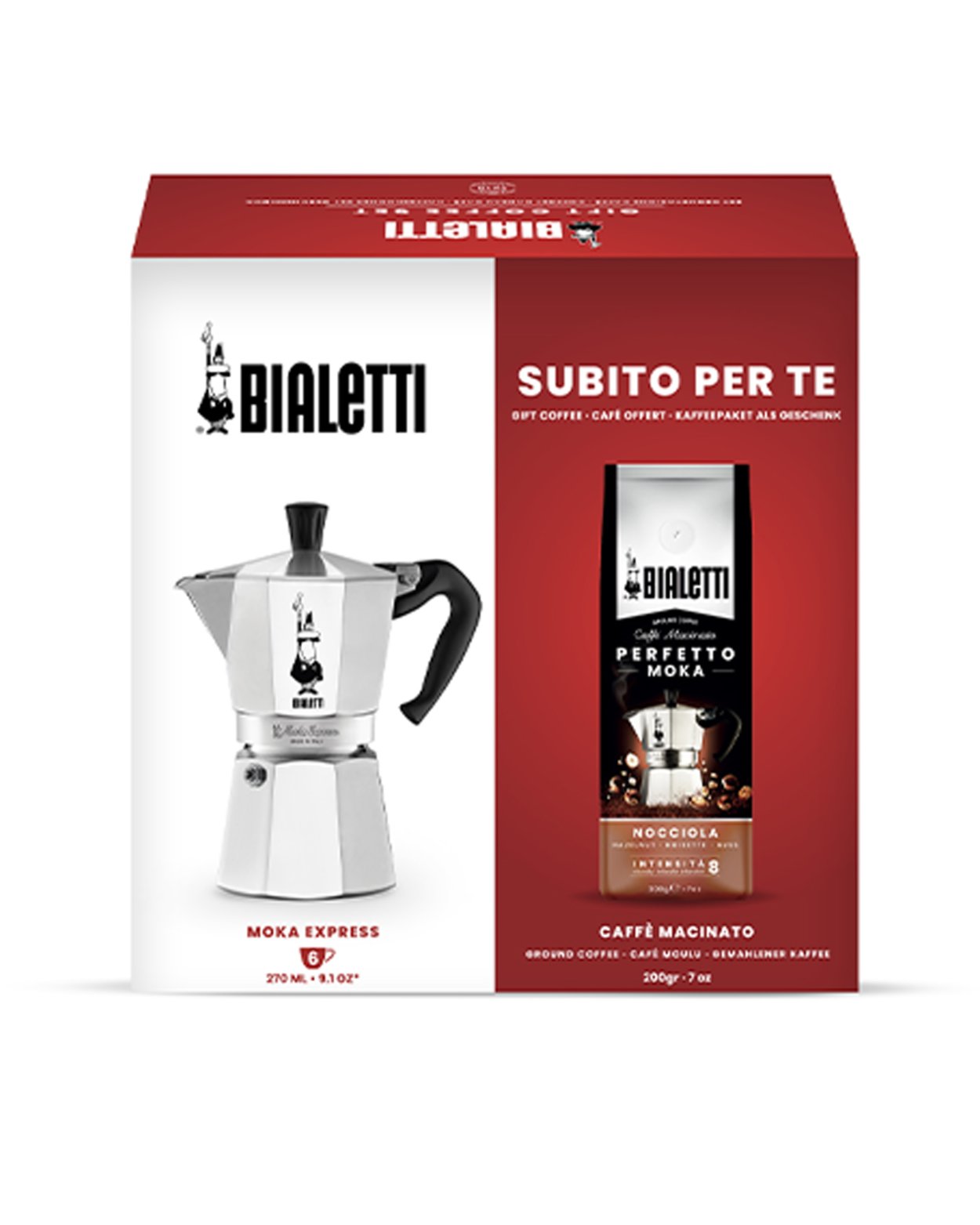 6 Cup Moka Express & Coffee Gift Set Homeware by