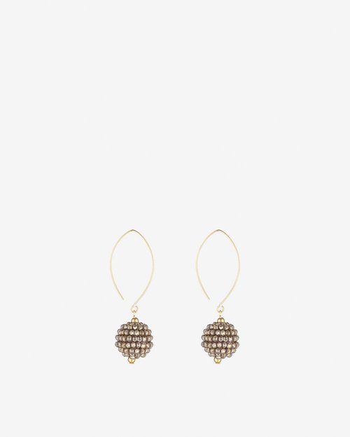 14kt Gold Filled & Golden Brown Crystal Cluster Open Oval Earrings