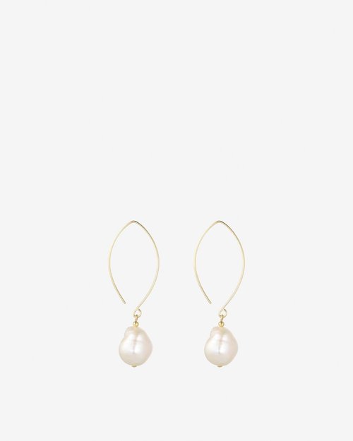 14kt Gold Filled Baroque Pearl Oval Open Earrings