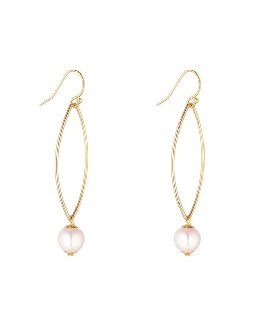 14kt Gold Filled Oval & Petite Pearl Drop Earrings