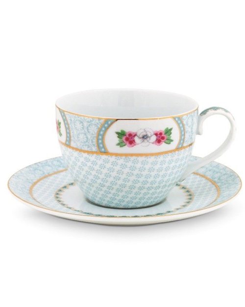 Blushing Birds Cappuccino Cup & Saucer - White
