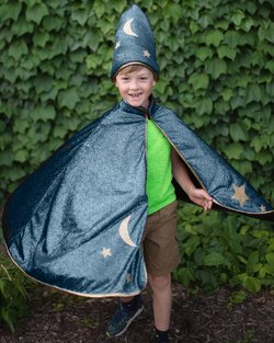 Turquoise Starry Night Cape & Hat