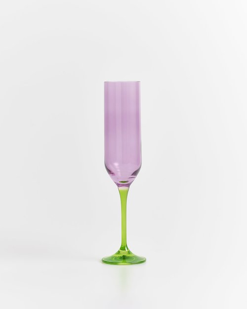 Purple & Green Flute Glass