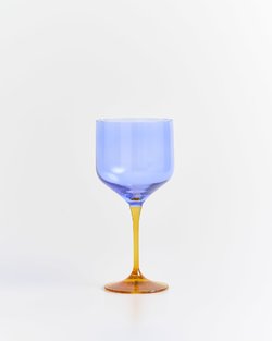 Blue & Orange Red Wine/Cocktail Glass