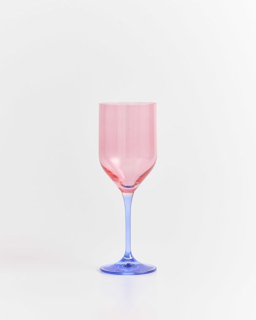 Pink & Blue White Wine Glass
