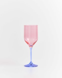 Pink & Blue White Wine Glass