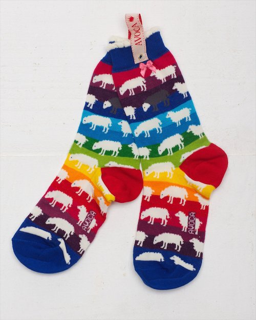 Rainbow Sheep Ankle Socks
