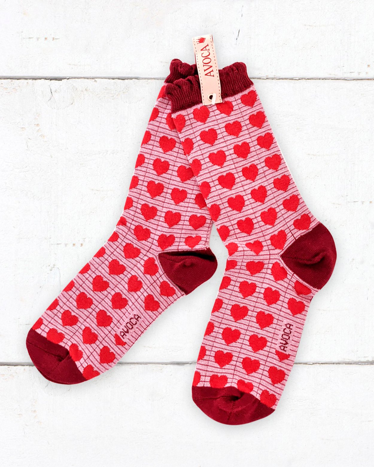 Pink Heart Ankle Sock