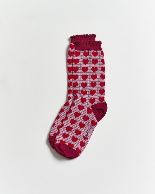 Pink Heart Ankle Sock
