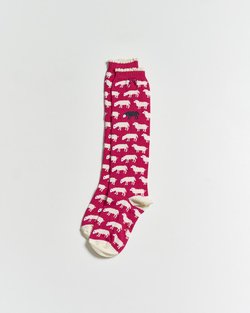 Sheep On Pink Knee Socks