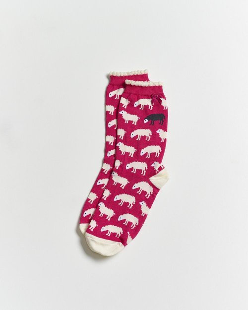 Sheep On Pink Ankle Socks
