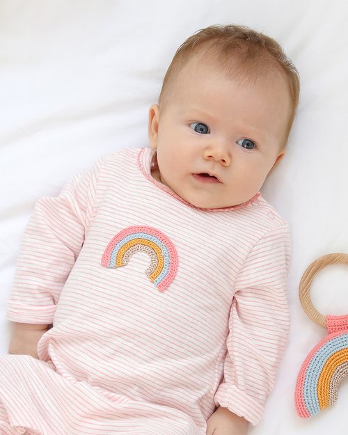 Crochet Rainbow Stripe Babygro