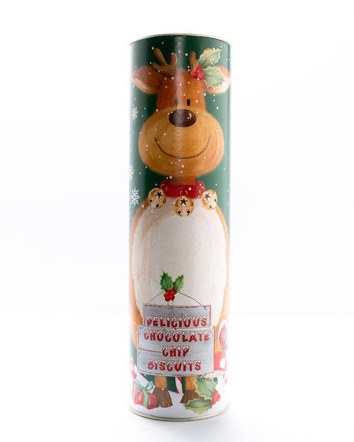Chocolate Chip Biscuits in Giant Reindeer Tube