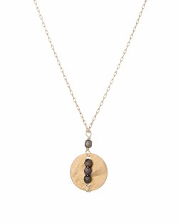 Beaded Line Disc Necklace