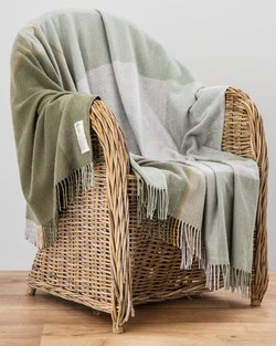 July Bug Cashmere Blend Throw in Green