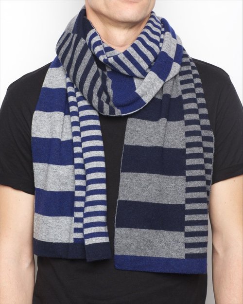 Little & Large Scarf in Navy & Grey