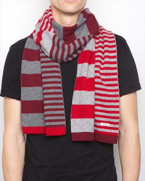 Little & Large Scarf in Red & Grey