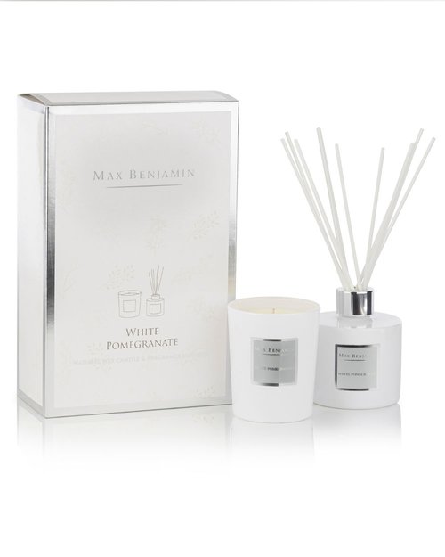 White Pomegranate Candle & Diffuser Gift Set