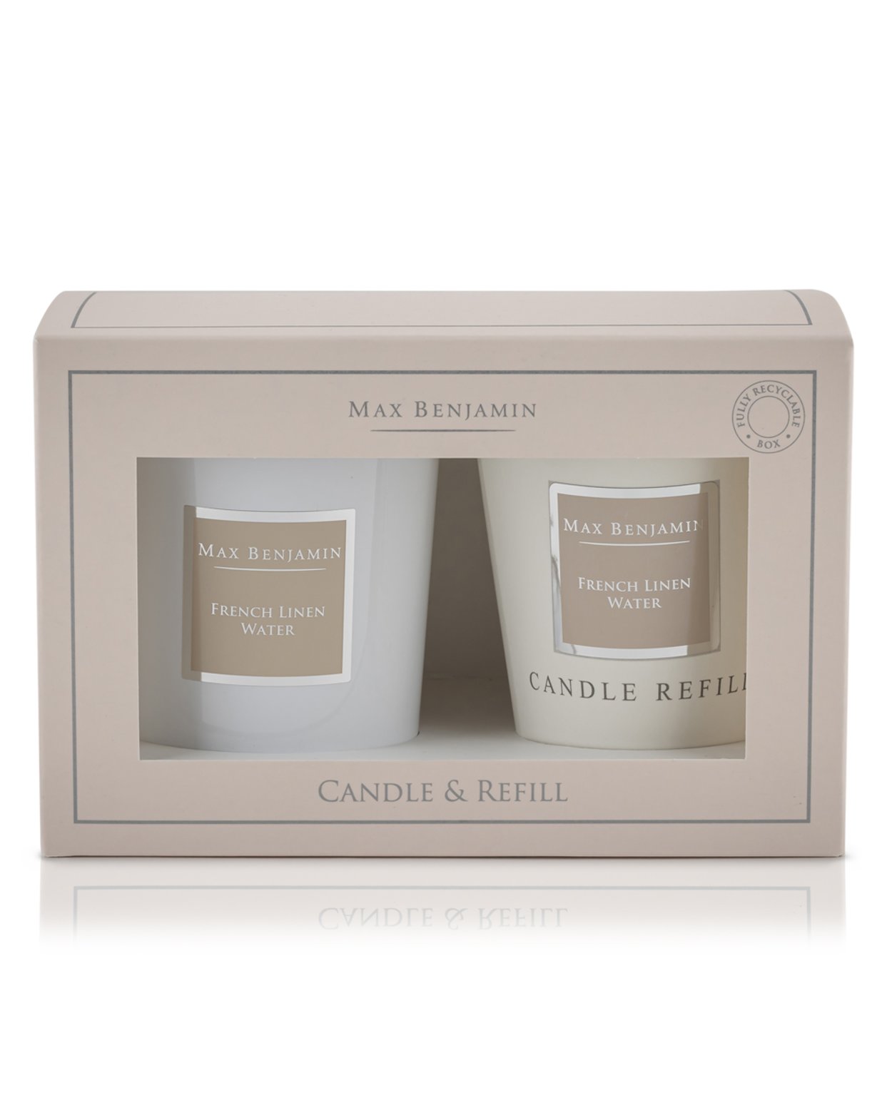 French Linen Water Candle & Candle Refill Set