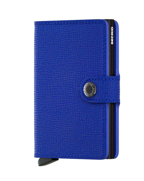 Crisple Leather Mini Wallet - Blue & Black