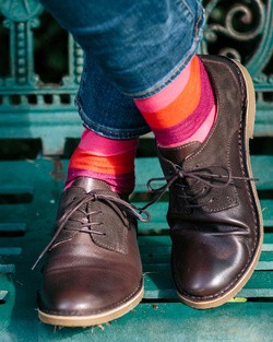 Men’s Multi Stripe Socks in Plum