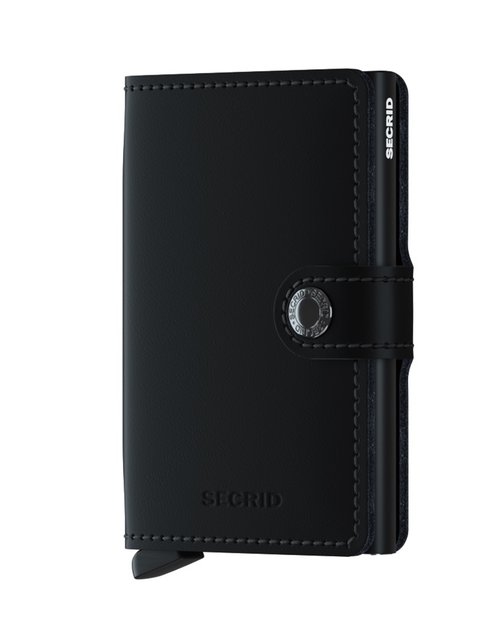 Matte Leather Mini Wallet - Black