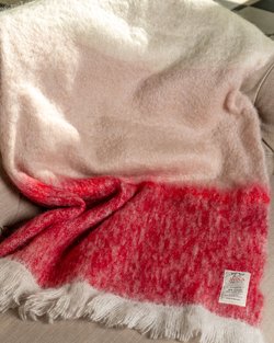Red Ombre Mohair Throw