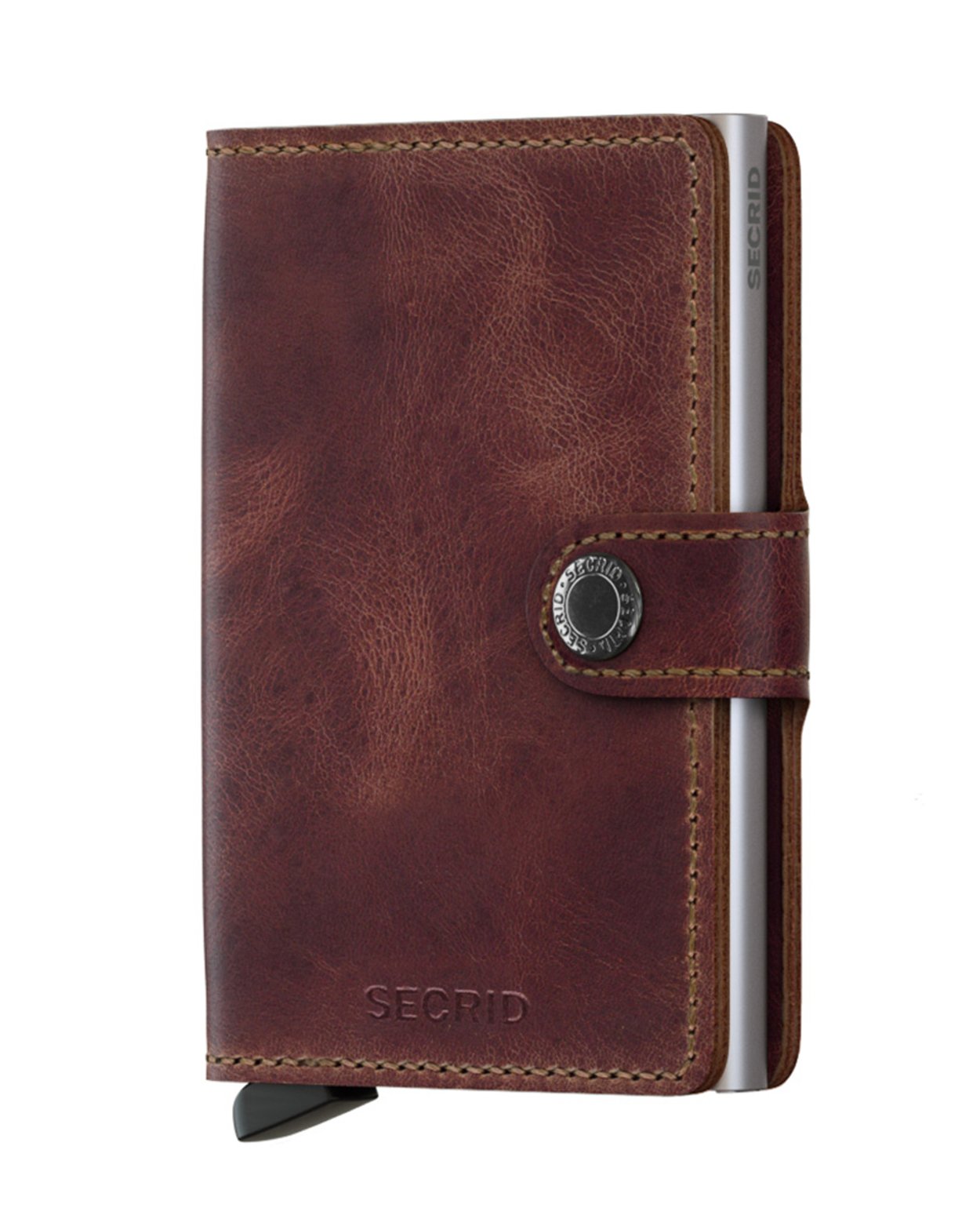 Vintage Leather Mini Wallet - Brown