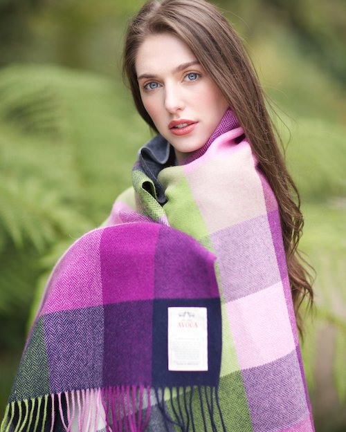 100% Pure Wool Throw by Avoca Design: Mahon Made in Ireland 