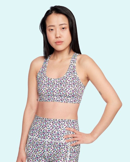 Full Colour Leopard Print Sustainable Sports Bra