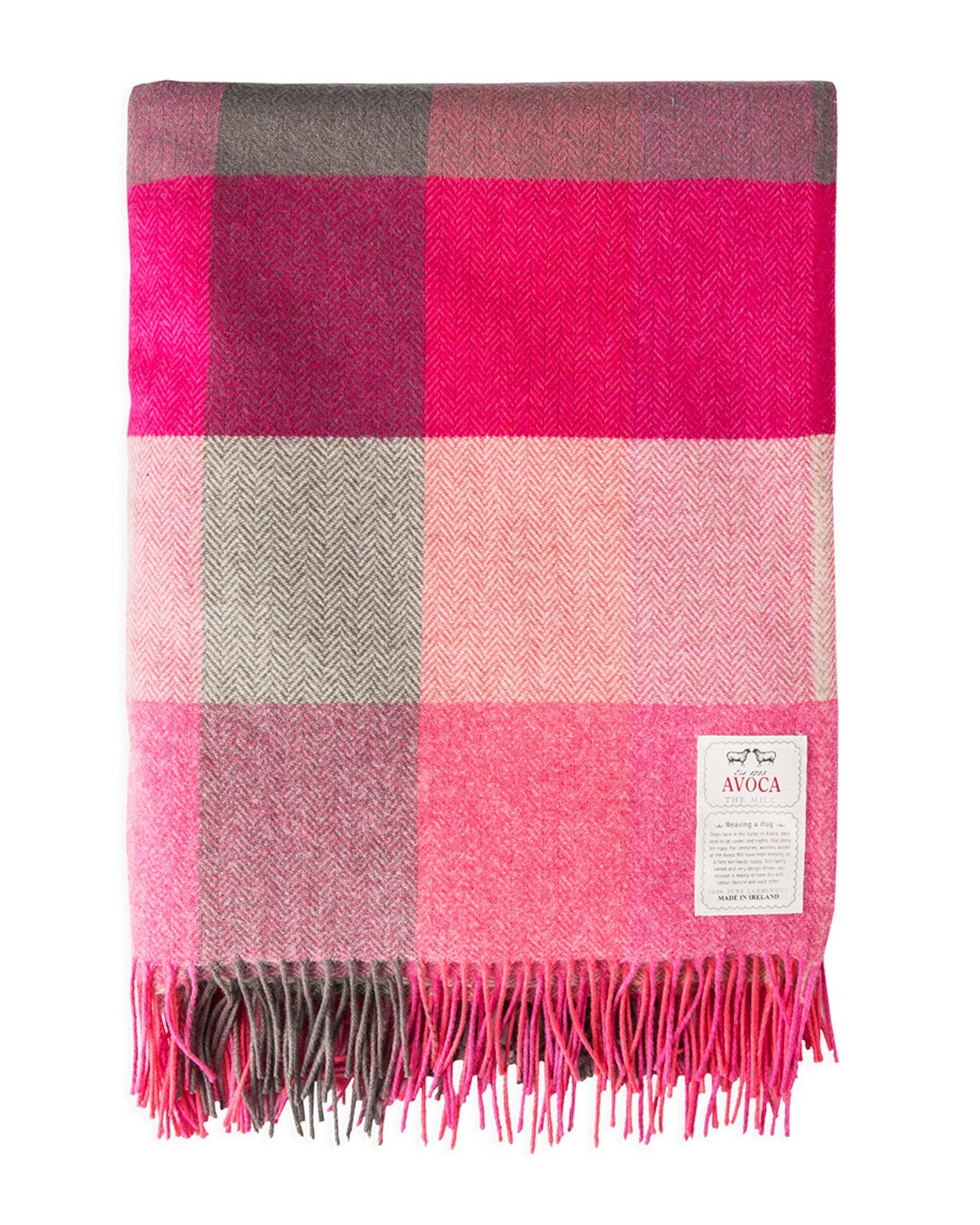 Pink Fields Lamswool Throw | 100% Lambswool Throw in Pink
