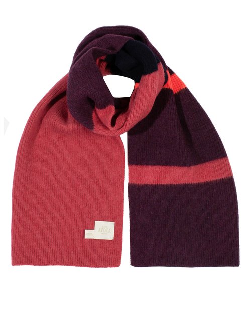 Lambswool Brushed Scarf in Rouge & Blackgrape