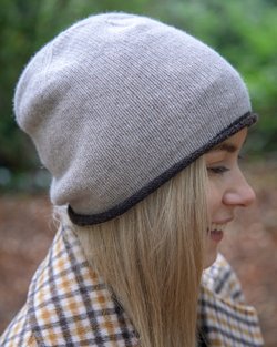 Lambswool Plain Trim Hat in Cobble & Coco