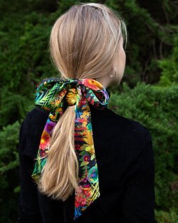Tresco Navy Silk Scarf
