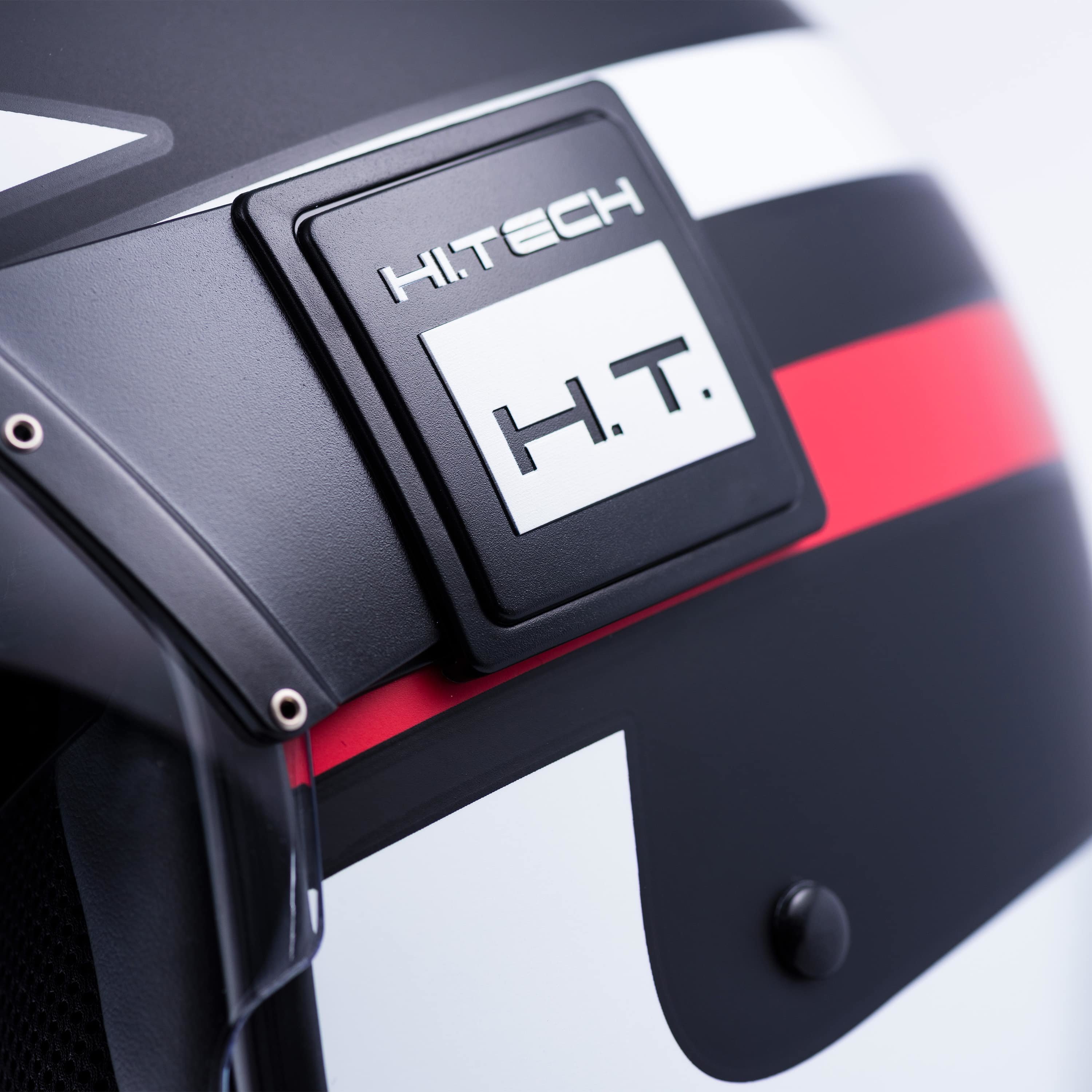 Casco Moto Blauer HT Pod Stripes - Black/Titanium/White Matt (Taglia M) - Fibra Di Vetro Con Doppia Visiera