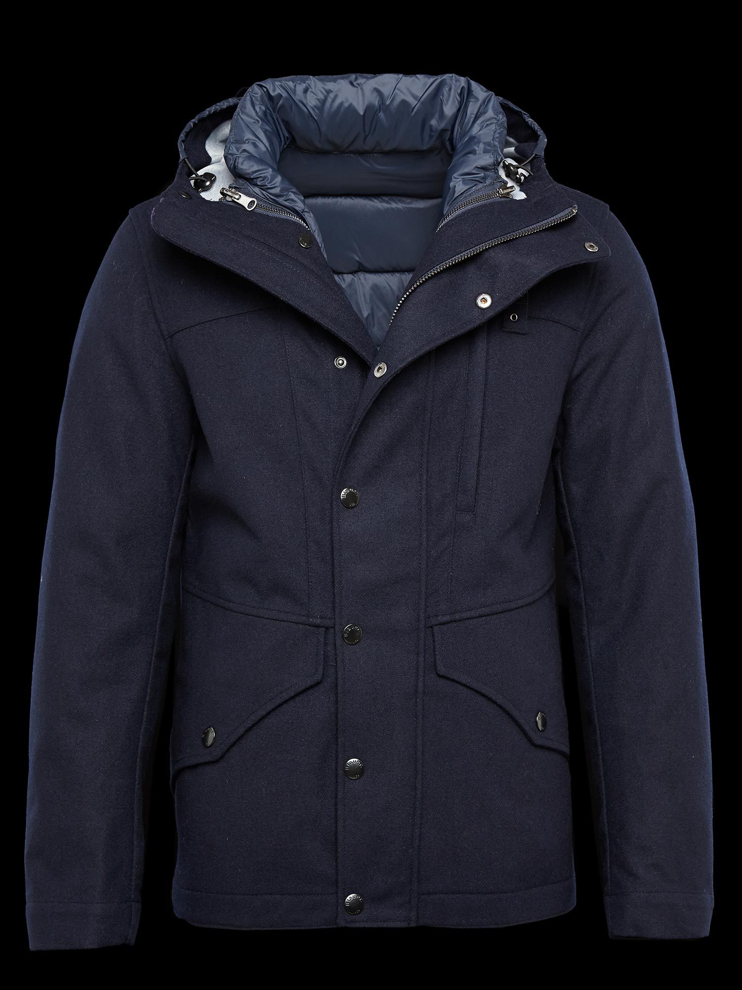 Blauer - TECHNICAL WOOL JACKET - Melange Dark Blue - Blauer