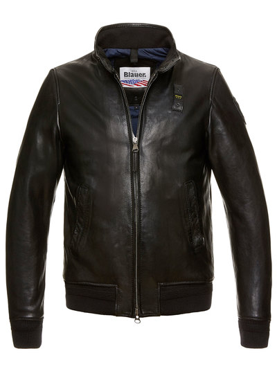mens padded leather jacket jaxon - man | blauer03